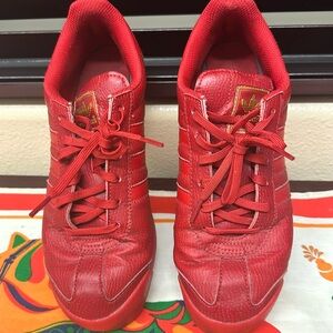 Red/Red adidas SAMOA sneakers 6 1/2  Boys? 8 women